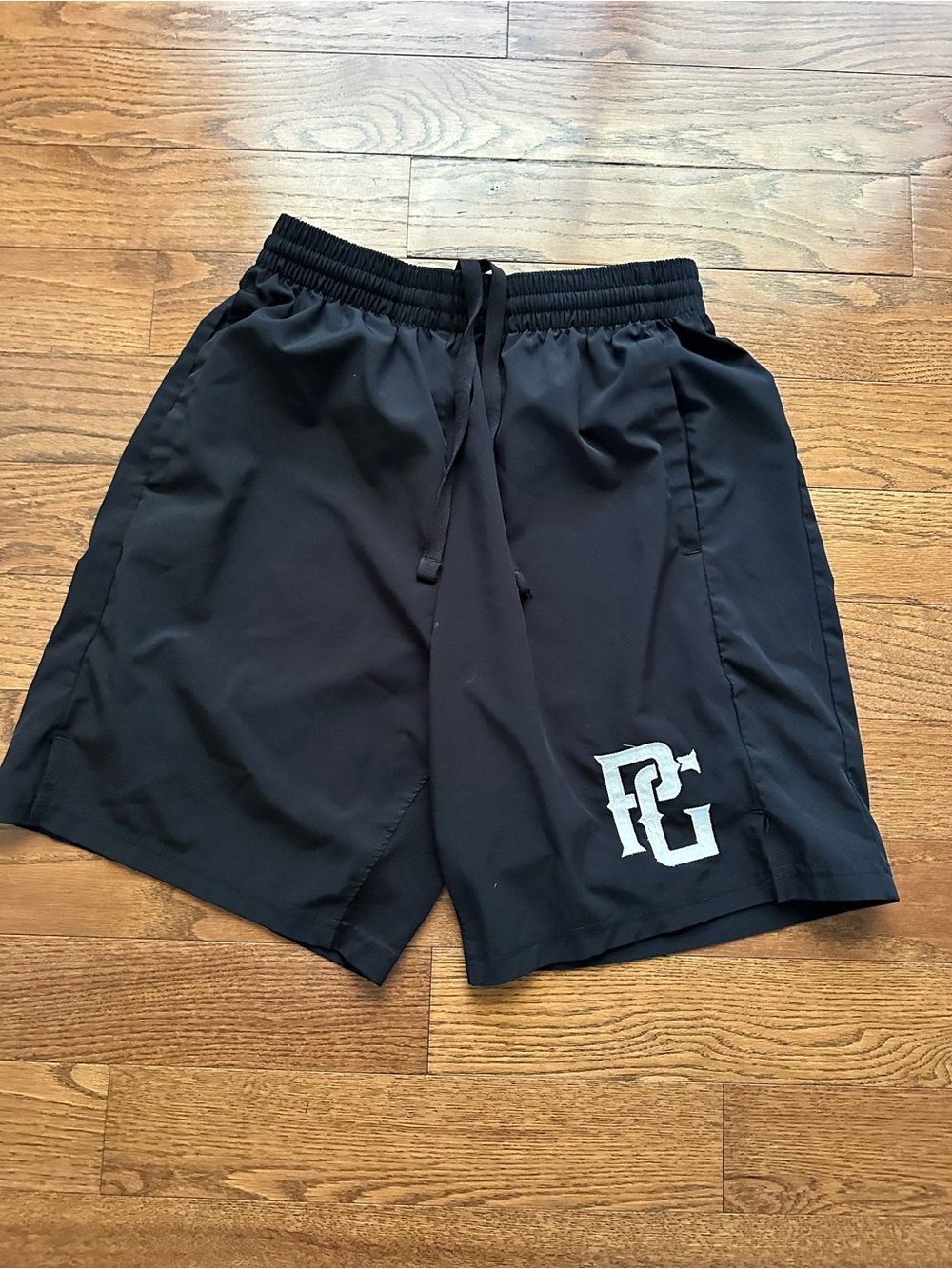 Perfect Game Men's Black Athletic Shorts Drawstring Pocket Size Medium PG Logo